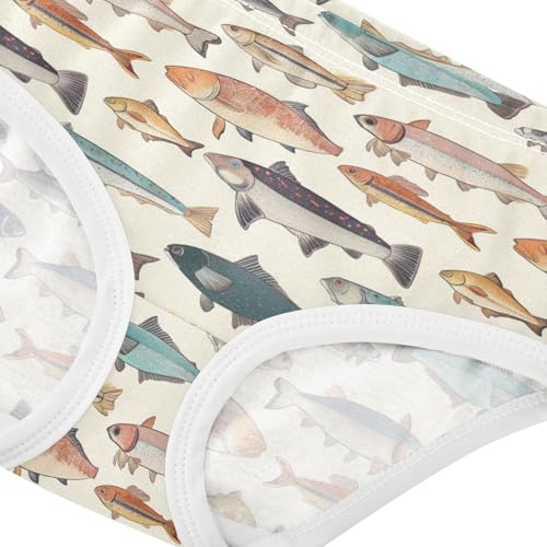 Wusikd Fishes Girls' Underwear Cotton Girls Briefs Soft Toddler Underwear 2T4