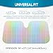 BDK Iridescent Mermaid Car Windshield Sun Shade Accordion Folding Sunshade for Car Windshield Blocks UV Rays Sun Visor for Car Front Window Protector - Easy Setup Keeps Vehicle Cool - 58 x 27 inches