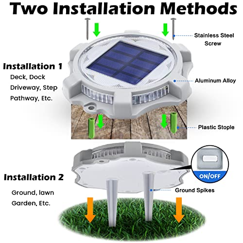 Outdoor Solar Deck Lights for Driveway Markers - 1 Pack (Blue/Red)