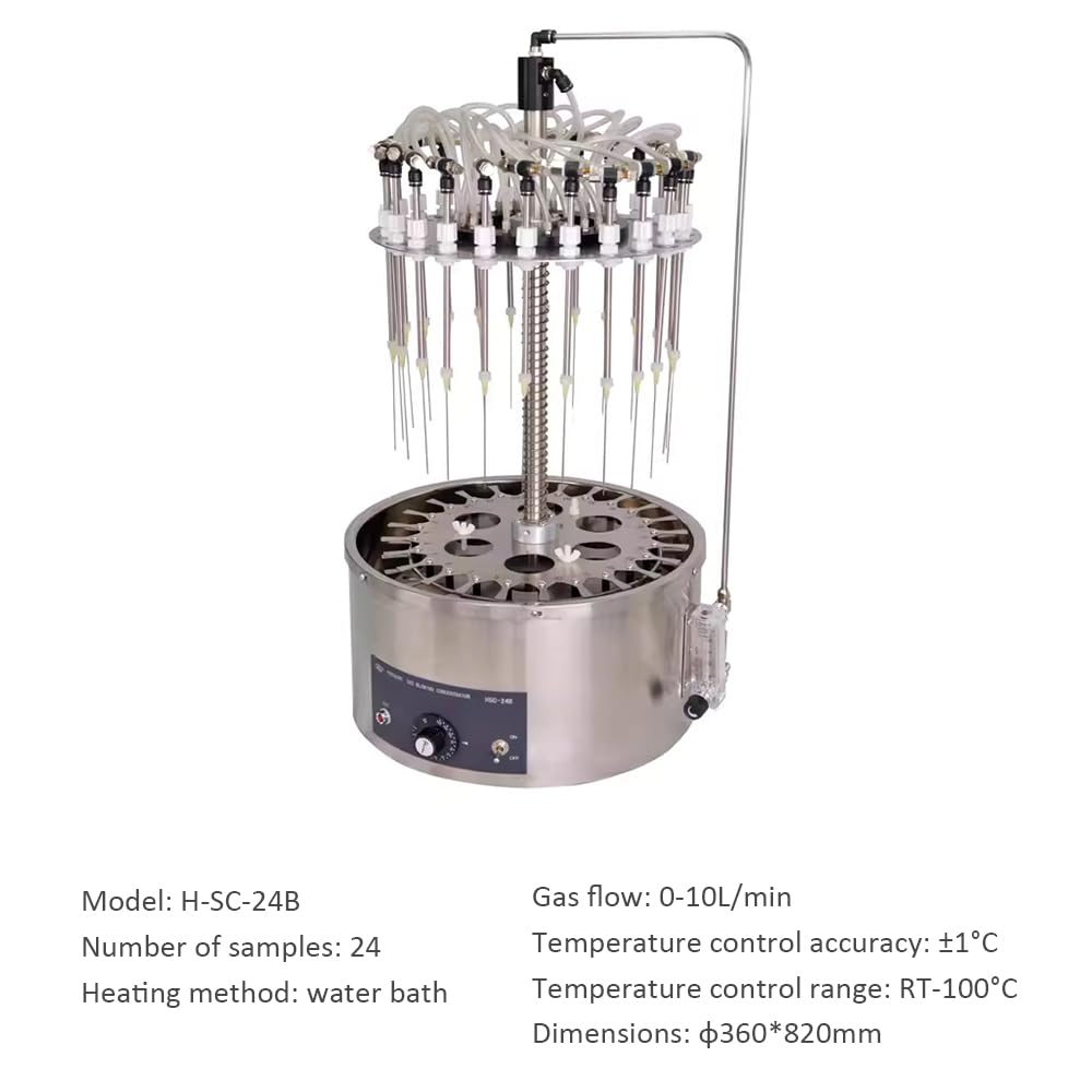 HSC-24B Kreisförmiger Wasserbad-Stickstoffblaseninstrument, Geeignet Für Reagenzgläser, Zentrifugenröhrchen, Volumetrische Kolben Und Becher Mit Unterschiedlichen Durchmessern