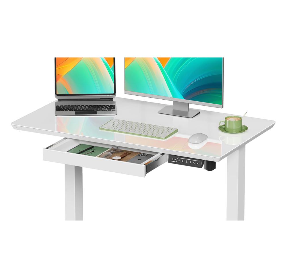 Amazon.com: Gibbon Mounts 35” White Glass Standing Desk Height