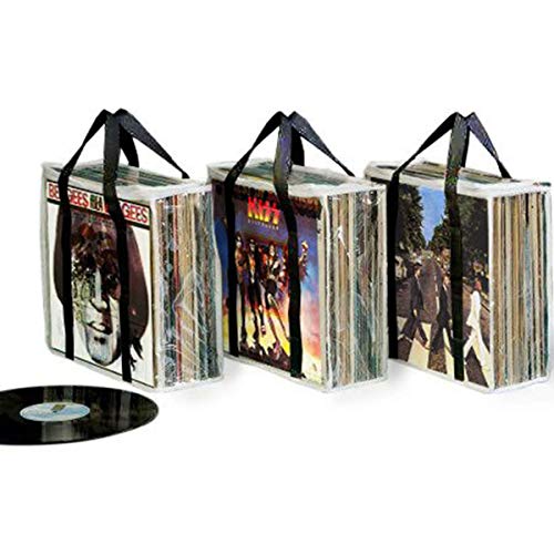 A SET OF 3 RECORD ALBUM STORAGE CASES - Each Case Hold 28 Standard Vinyl Records Or Covers