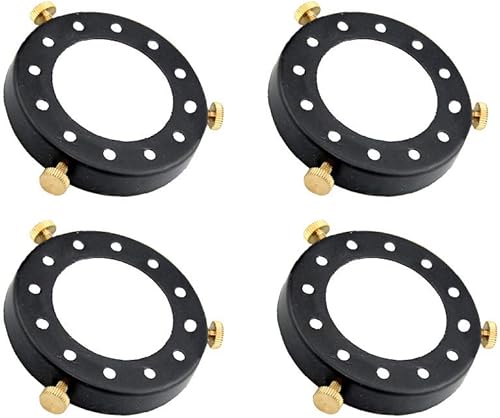 Paquete de 4 anillos decorativos de metal vintage industriales para lámparas colgantes, lámparas de pared, soporte de pantalla (negro)