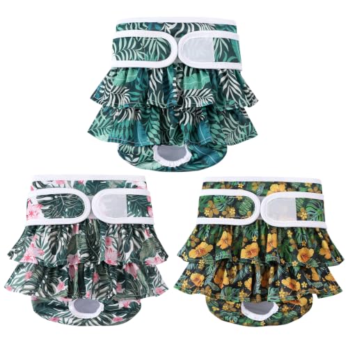 Image of Reusable Dog Diapers Female, Rainforest, M, 3 Pack