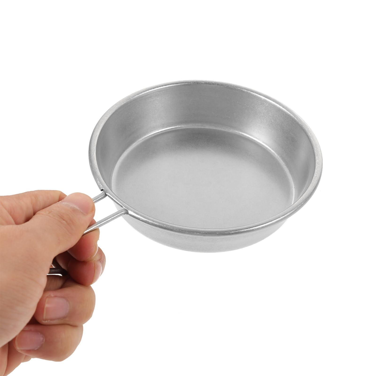 Garneck Camping Accessory Portable Stainless Steel Bowl with Handle Easy to Hang and Store