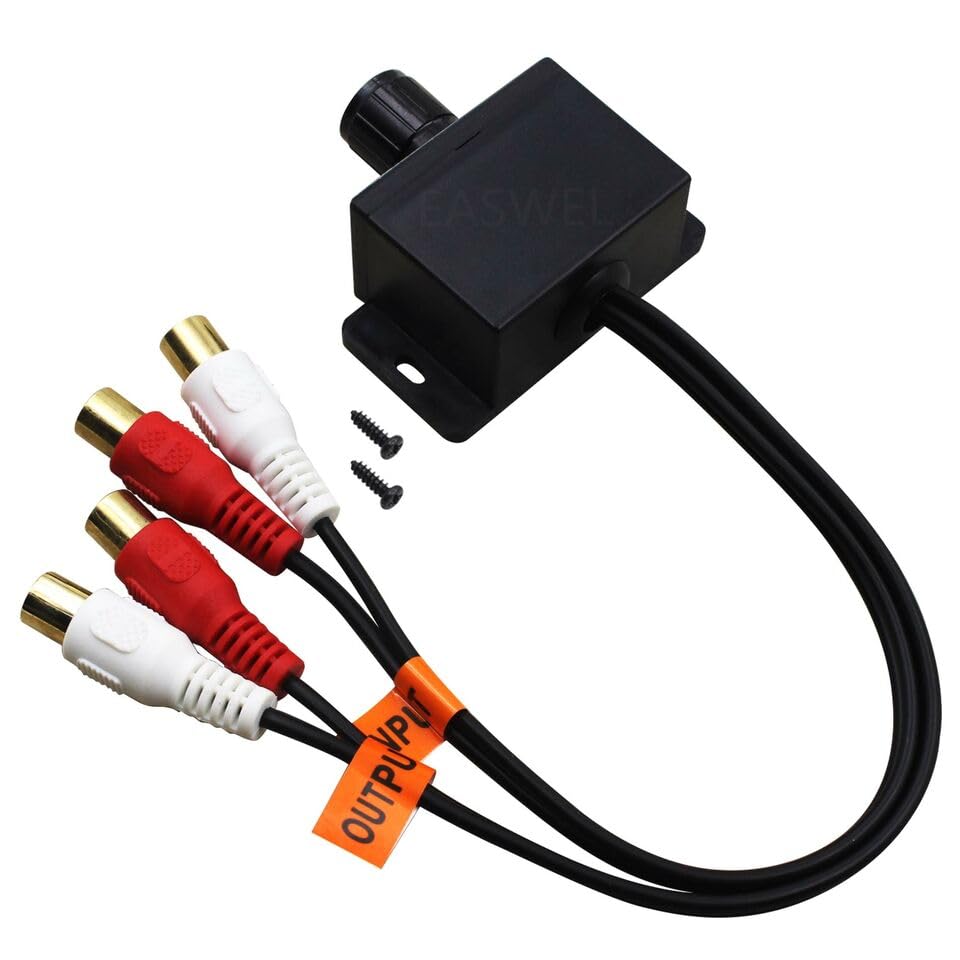 Car Home Audio Amplifier Bass RCA Gain Level Volume Control Knob LC-1 Black I5U3