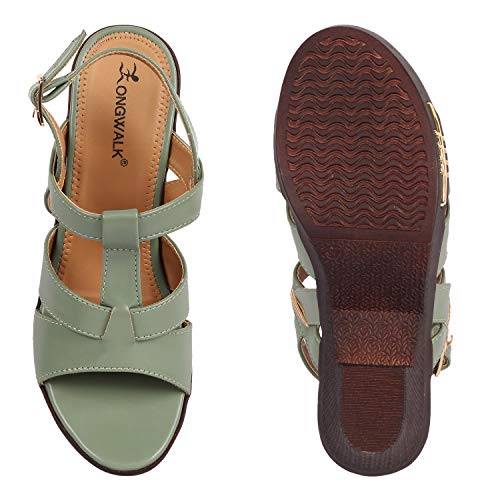 Image of Longwalk Women's & Girls' Fashion Sandal Comfortable Heel Party Wedge Sandals