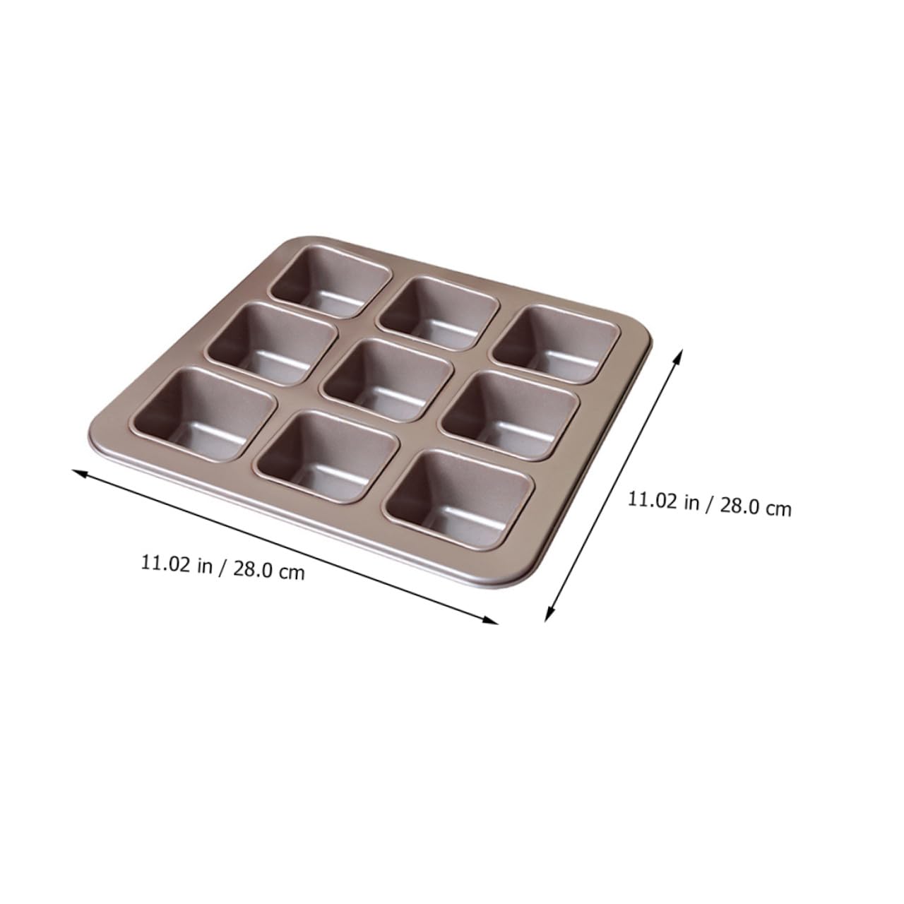 Moule à Gâteau Carré Antiadhésif 9 Compartiments Acier Carbone Revêtement Facile à Nettoyer Cuisson Uniforme Pâtissiers Amateurs Maison