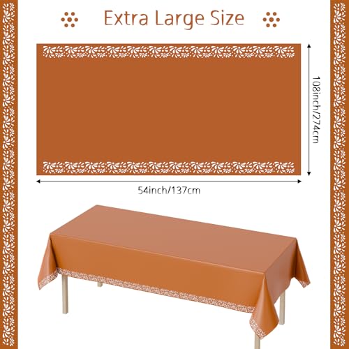 Image of Oudain 4 Pack Cielito Lindo Party Decoration Mexican Tablecloth Disposable Plastic Terracotta Mexican Cielito Lindo Baby Shower Table Decor Wedding Birthday Party Decorations(Floral,White)