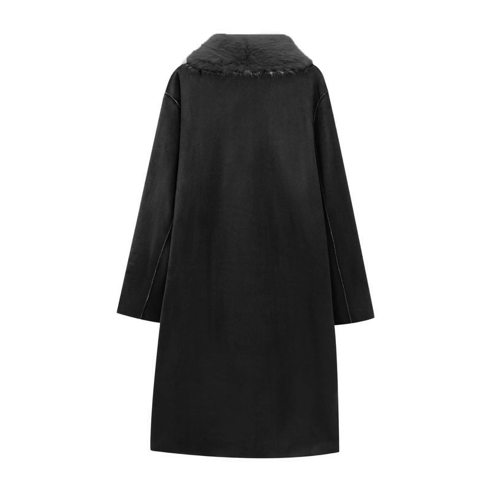 Generico Appotto Pelliccia Donna Invernale, Con Calda Imbottitura, In Pile, Cappotto Invernale, Spesso, In Pelliccia Sintetica, Con Collo Ampio E Tasche Per Autunno E Inverno