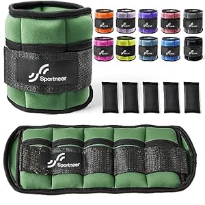 Sportneer Adjustable Ankle Weights 1 Pair 2 4 6 8 10 Lbs Leg Weight Straps for Women Men, Weighted Ankle Weights Set for Gym,Fitness, Workout,Walking, Jogging,1-5 lbs Each Ankle, 1 Pair 2-10 lbs