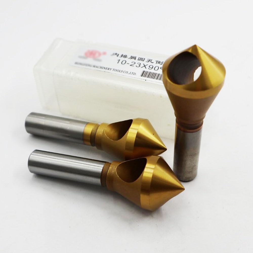 Fraise à chanfreiner à 90 degrés, HSS-CO à revêtement en titane, enlèvement de copeaux internes, fraise à chanfreiner à trou rond, coupe-bordure, fraises à chanfreiner (Size : D10(4-9mm))