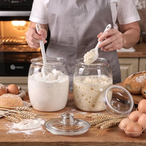 Image of Goaste 2 Pack 112oz Plastic Cookie Jars with Airtight Lids, Clear Unbreakable Decorative Candy Jars, Wide Mouth Apothecary Canisters with Silicone Seal for Kitchen Pantry Snack Flour Nuts Dog Treats