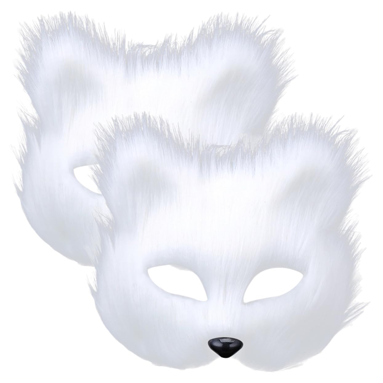 Holibanna 2pcs Halloween Decor Halloween Headband Fox Masks Cat Masks Made To Decorate Costumes Festival Eye Apparel Furry Fox Furred LED Plush White