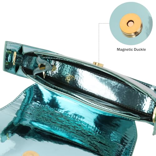 Image of Womens Y2k Sparkly Silver Hobo Bag Tote Evening Bag Metallic Clutch Satchel Shoulder Bag for Wedding Party Prom