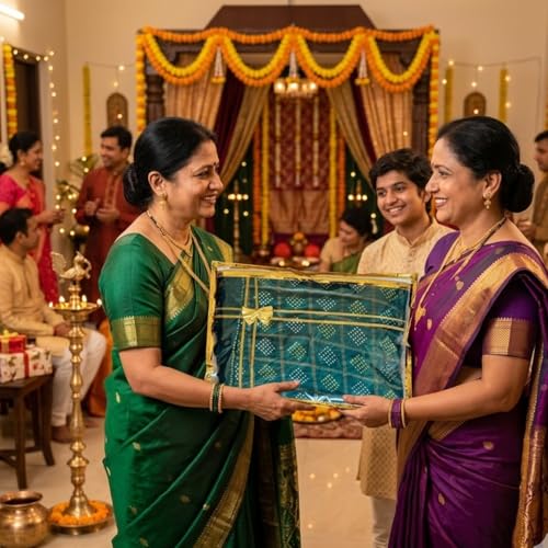 Image of Saree Packing Covers for Wedding and Trousseau Bag | Golden Border Dual-Sided Transparent PVC Saree Organiser for Wardrobe Storage | Luxury Clothes Gift Bags with Zip (24, golden)