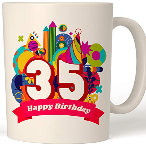 Teetaly Tazza Compleanno 35 Anni - Idea Regalo Originale e Divertente