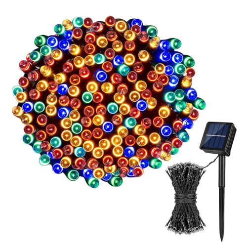 Guirnalda de luces solares para exteriores, luces solares para exteriores, luces LED solares de hadas impermeables, árbol de Navidad, decoración de jardín