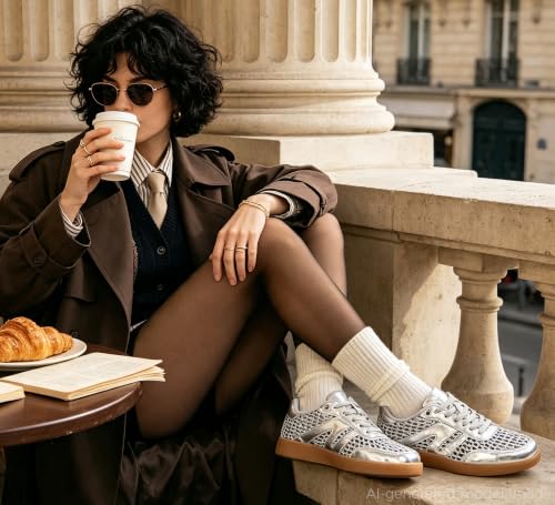 Image of LUCKY STEP Women Retro Gum Sole Fashion Sneakers
