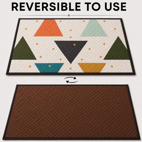 Image of Homerz Premium Reversible Bed Server | 30x30 Inch Quilted Waterproof Fabric | Foldable Dining Mat for Bed, Sofa & Floor Use (Nordic, 30x30)