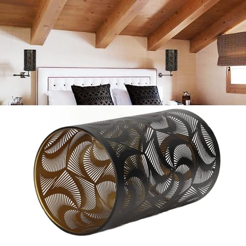 Pendant Light Shade Metal Drum Shaped Lampshade Barrel E27 E26 Light Shade Cover Decorative Metal Lampshade 7.9×4.in for Table Lamp and Floorlight - Image 4