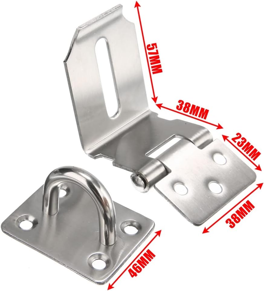 JSEIAJB Stainless Steel Door Lock Buckle Hasp Staple Gate Shed Latch Plate Clasp for Padlock Security