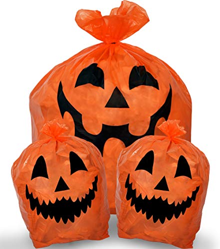 Skeleteen Pumpkin Leaf Bags Decorations - Jack O Lantern Outdoor Yard Fall Lawn and Leaves Pumpkins...