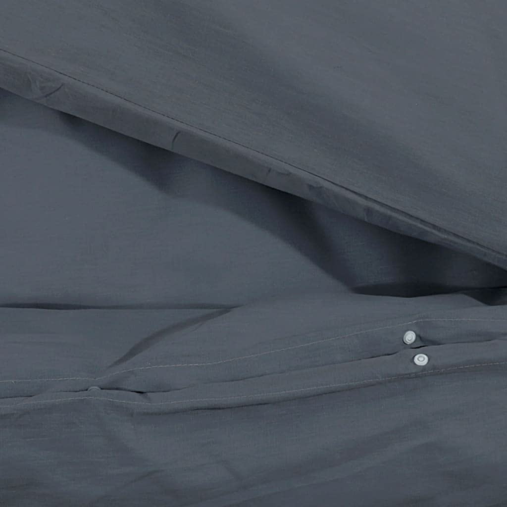 Generico Set Copripiumino Antracite 155x220 cm in Cotone,Casa e Giardino,Biancheria,Lenzuola e Coperte,Copripiumini-136087