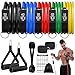 Fokky Elastici Fitness,5 Livelli di Bande Elastiche Fitness Con Maniglie, Cinturino Alla Caviglia, Elastico Palestra Elastiche Fitness Set per Yoga, Pilates, Costruzione Muscolare