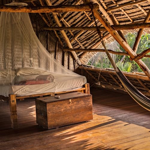 Outdoro Moskitonetz inklusive Klebehaken für Zuhause und Reisen extra-groß für Doppelbett & Einzelbett, Betthimmel