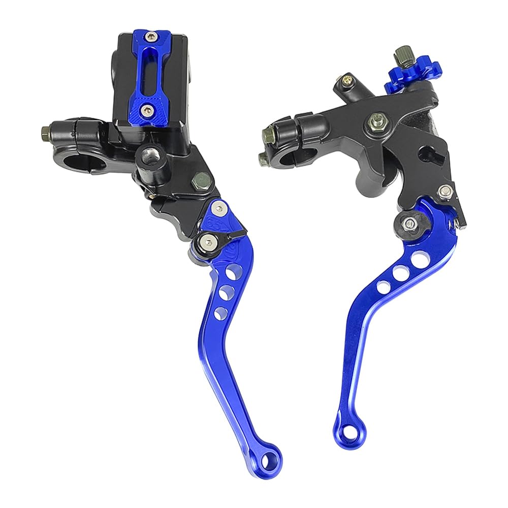 Levier d'embrayage Universel 7/8" 22mm Maître-Cylindre Pompe de Frein Réglable Compatible avec Yama-ha Polaris Suzuki Kawa-saki Honda Moto (bleu)