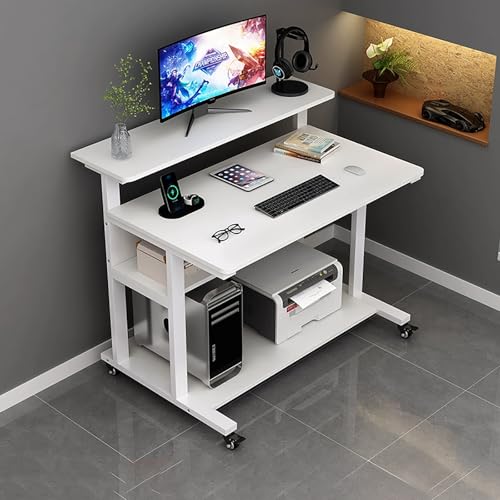 NEONMAN pcデスク ゲーミングデスク テレワークデスク オフィスデスク 高さ88cm 360°回転ホイール 耐荷重500kg 組み立て簡単 防水加工 お手入れ簡単 耐摩耗性と耐傷性に優れ 複数の収納スペースを備えています パソコン机 お手入れが簡単
