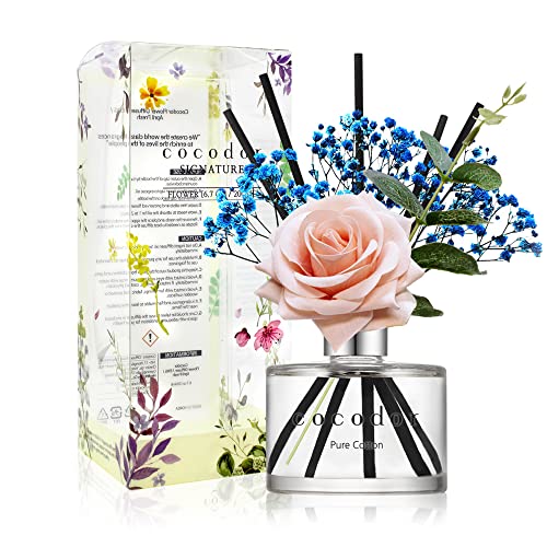 Image of COCODOR Rose Flower Reed Diffuser /Pure Cotton /6.7oz(200ml) /1 Pack /Reed Diffuser, Reed Diffuser Set, Oil Diffuser & Reed Diffuser Sticks, Home Decor & Office Decor, Fragrance and Gifts