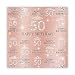 Funnytree 6x6ft Rose Gold Pink 50th Birthday Photography Backdrop Crown Women Step and Repeat Diamonds Glitter Shiny Background Fifty Years Old Age Elegant Lady Party Decoration Banner Photo Booth