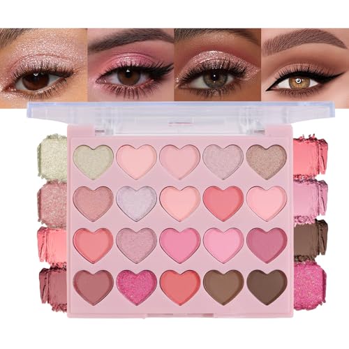Image of SUAKE Nude Pink Eyeshadow Palette, Matte & Shimmer, High Pigmented 20 Colors Brown Purple Eye Shadow Primers for Eye Makeup, Korean Powder Palet de sombras de ojos (01)