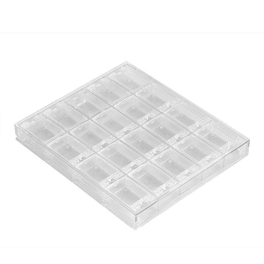 Uxsiya Transparent/Green 20 Grids Rhinestone Box Acrylic Nail Art Storage Box Jewelry Display Box For Decoration Storage
