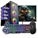 Pc Gamer Completo Intel Core I5 3.2GHz Memoria 16gb Ssd 480gb Fonte 500W Monitor 19