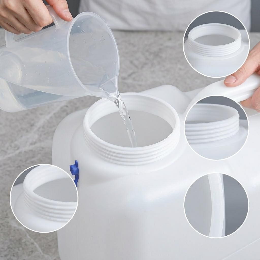 Amagogo Contenitore Acqua Portatile con Rubinetto Tanica Acqua Serbatoio Acqua Bidone Acqua Plastica Alimentare con Maniglia Resistente E Dosaggio Facile, 15L