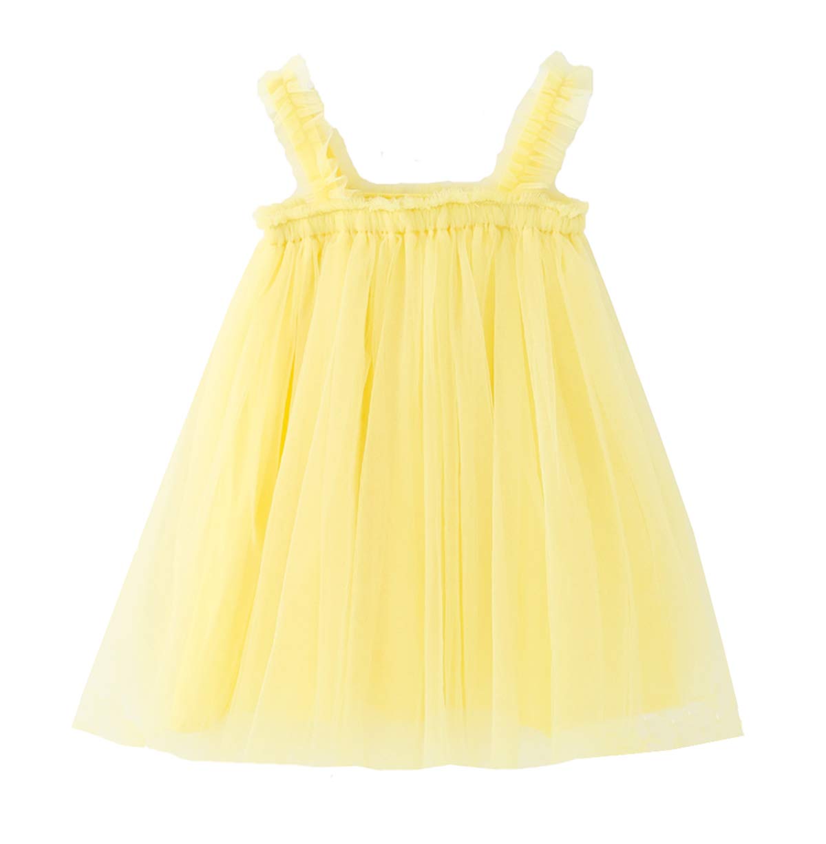 Ncycullo Baby Girl Tutu Dresses Sleeveless Toddler Flower Tulle Dress Princess Soft Pom Sundress