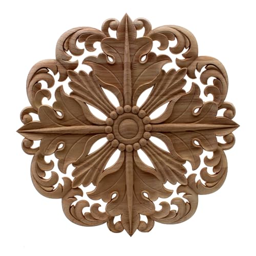 Applique d'angle sculptée en bois pour décoration de meubles 20cm