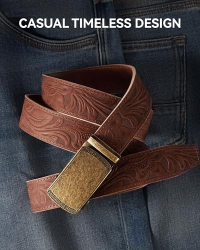 Image of CHAOREN Leather Ratchet Belt Men 2 Pack - Customizable Fit, Effortless Style (35mm)