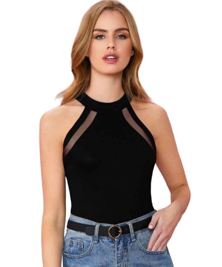 Black Halter Neck top for Women-image-18