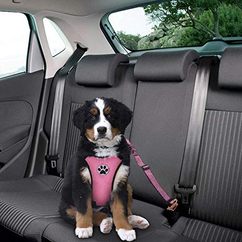 image for AUTOWT Dog Safety Vest Harness, Pink Pet Car Harness Dog Safety Seatbe