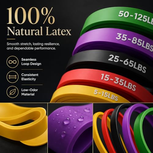 TOPOKO Pull Up Assistance Bands (5-pack, 5–125 lbs) — view 3