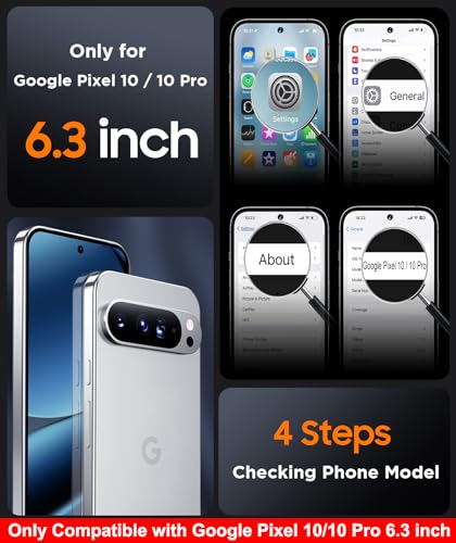 SPIDERCASE Magnetic for Google Pixel 10/Pixel 10 Pro Case, Military Grade Drop Protection Slim Translucent Matte Shockproof Anti-Fingerprint Phone Case for Pixel 10/10 Pro 6.3 inch, Black - Image 3