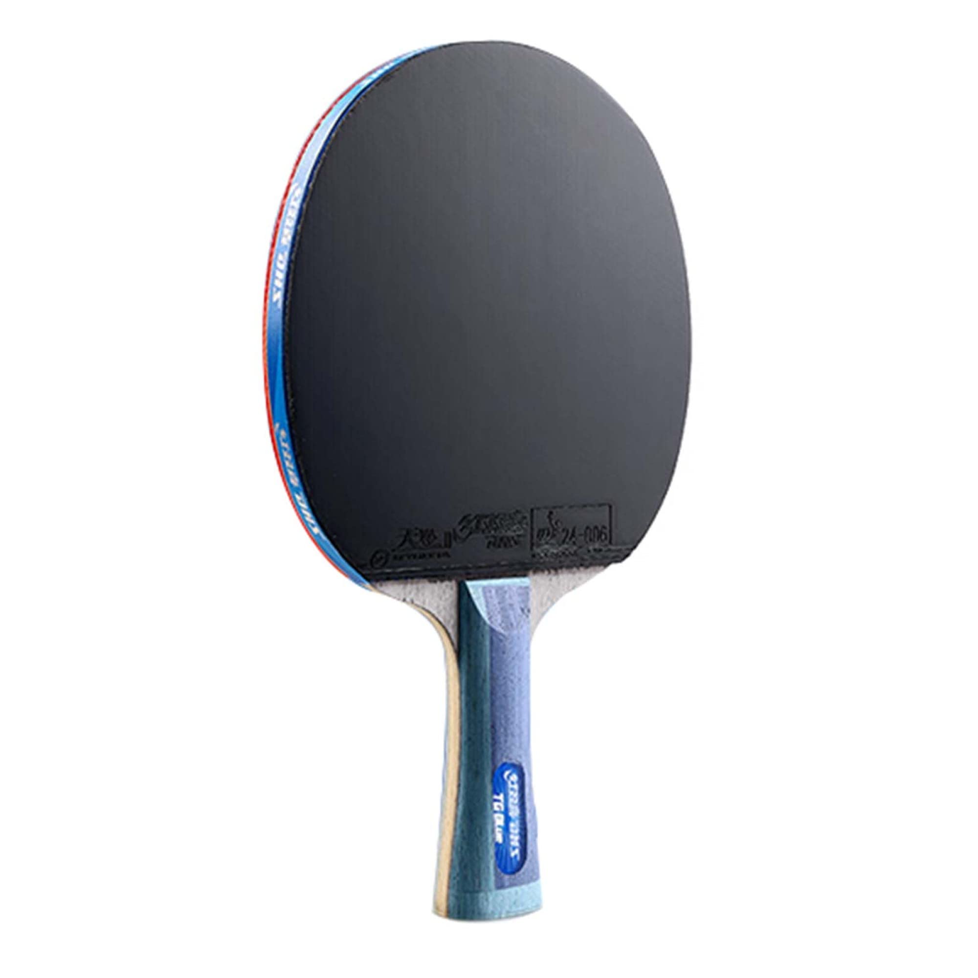 Professioneller Tischtennisschläger, hochelastischer Blauer Schwamm, fortschrittlicher Tischtennisschläger mit ITTF-zugelassenem Gummi, offener Griff/8 Sterne/Langer Griff