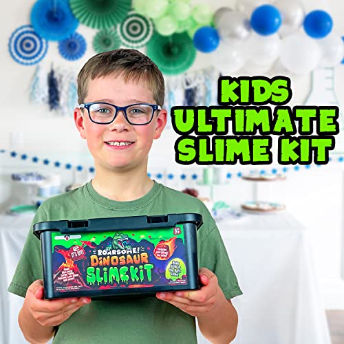 Original Stationery Kit de Slime de Dinosaure, Kit de Fabrication de Slime Phosphorescent pour Créer du Slime Brillant, Dino Poop Slime et Plus Encore Excellente Idée de Cadeau pour Les Garçons