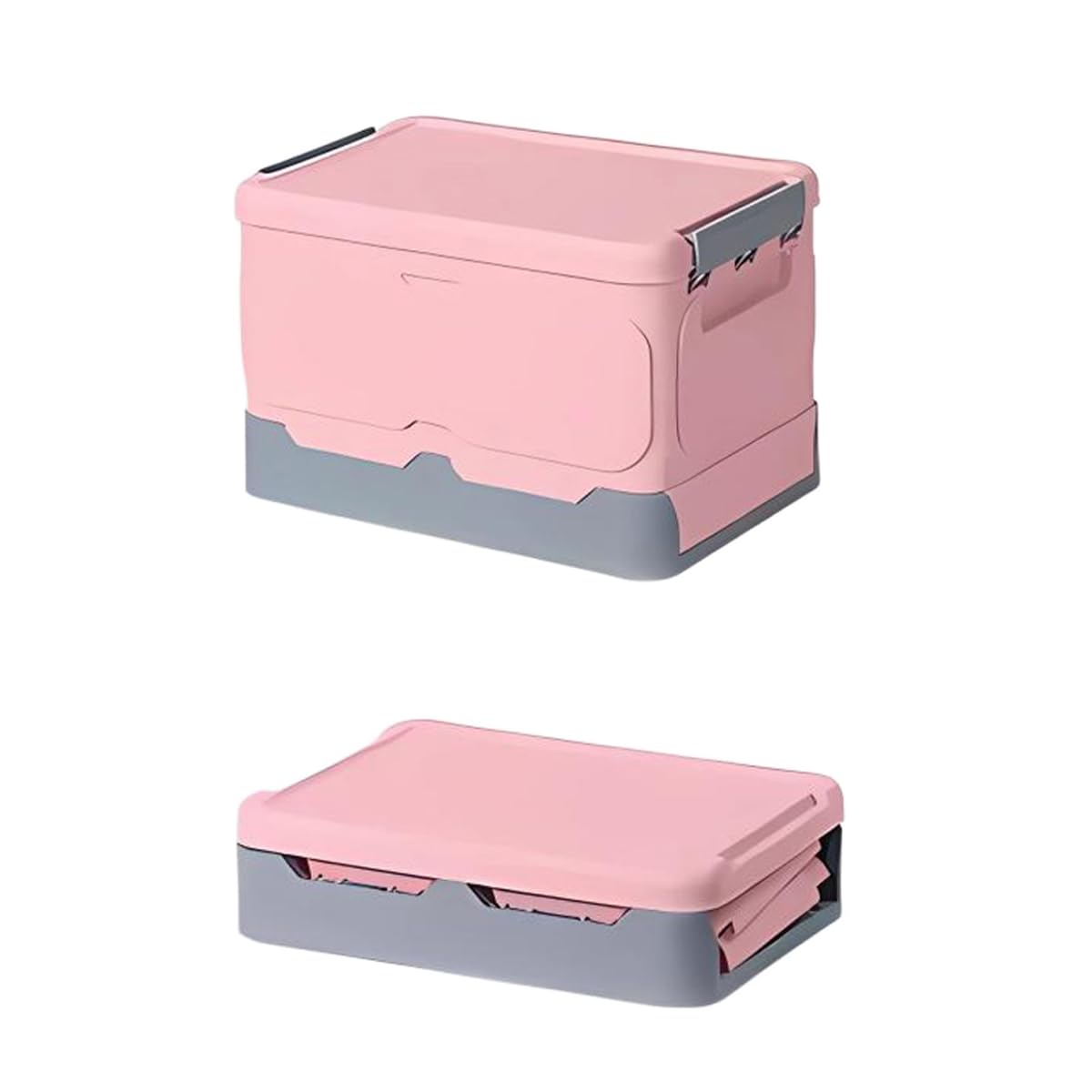 L0KP3TS Collapsible Storage Bin Stackable Containers, Foldable Wardrobe Closet Organizer Plastic Drawer Storage Box for Organizing, Closet Storage, Garage Storage (1 Piece Pink)