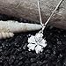 Hawaiian Silver Jewelry 17mm Sterling Silver Hibiscus Pendant Necklace, Chain Necklace with Hibiscus Flower Pendant, 16+2