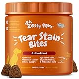 Zesty Paws Tear Stain Support Soft Chews for Dogs - for Eye Moisture + Vision & Immune Support - Functional Supplements with Fish Oil, Lutein, Cranberry & Vitamin C - Chicken Flavor - 90 ct